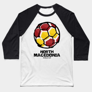 North Macedonia Football Country Flag Baseball T-Shirt